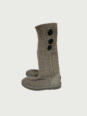 Oatmeal Gray Slouchy Knit Uggs